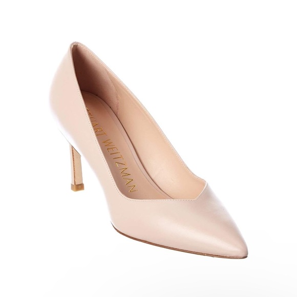 STUART WEITZMAN NUDE  pointy toe Anny Pumps Size  9.5 - Picture 1 of 16